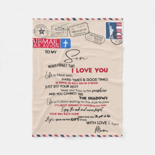Cobertor De Velo Ao Meu Filho Presente, Mãe E Filho, Carta De Amor