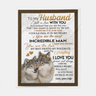 Cobertor De Velo Ao Meu Marido, Casal Wolf Gift, Presente De Casame