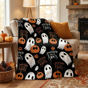 Cobertor De Velo Apenas Aqui Para Os Boos Cute Outono E Halloween