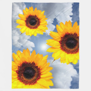 Cobertor De Velo Apenas um Flor de Girassol + seu texto e suas idei