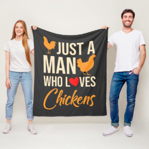 Cobertor De Velo Apenas um homem que ama galinhas Amante de aves