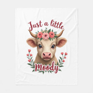 Cobertor De Velo Apenas um Pouco Mal-Humorado Vintage Floral Vaca H