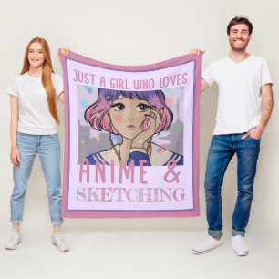 Cobertor De Velo Apenas uma garota que ama animação e esboço