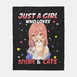 Cobertor De Velo Apenas uma garota que ama anime e gata Kawaii, pre