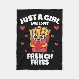 Cobertor De Velo Apenas Uma Garota Que Ama Batatas Fritas, Batatas