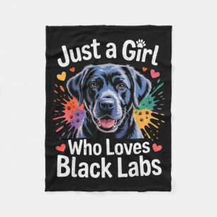 Cobertor De Velo Apenas Uma Garota Que Ama Black Labs - Cão Labrado
