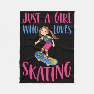Cobertor De Velo Apenas Uma Garota Que Ama Patinação Funny Skateboa