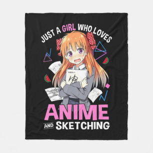 Cobertor De Velo Apenas Uma Menina Que Ama Anime E Esboça Anime Lo