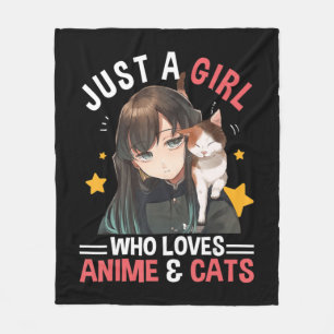 Cobertor De Velo Apenas Uma Menina Que Ama Anime E Gata Bonita Dona