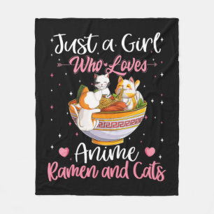 Cobertor De Velo Apenas Uma Menina Que Ama Anime Ramen E Gata Kawai