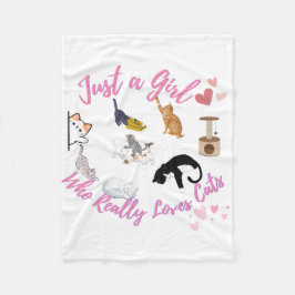 Cobertor De Velo Apenas Uma Menina Que Ama Gatos