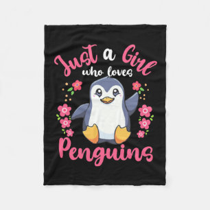Cobertor De Velo Apenas Uma Menina Que Ama Pinguins