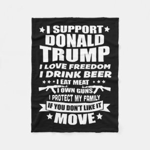 Cobertor De Velo Apoie Donald Trump I Love Freedom I Beer Beer Beer