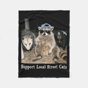 Cobertor De Velo Apoie gatos de rua locais, guaxinim, gambá engraça