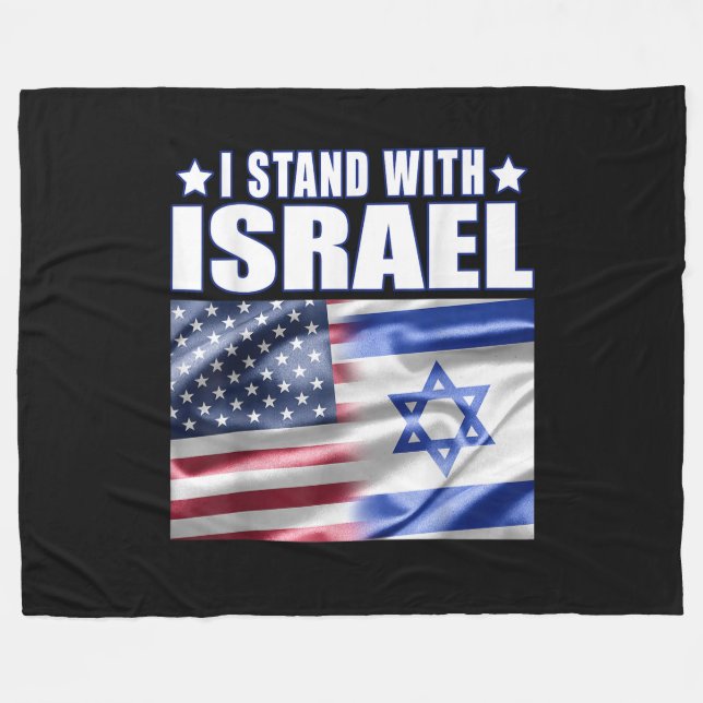 Cobertor De Velo Apoio a Israel Eu Estou com Israel  (Frente (Horizontal))
