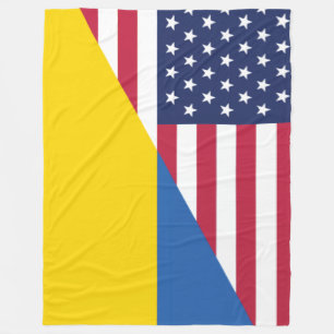 Cobertor De Velo Apoio americano à Ucrânia Sherpa Blanket