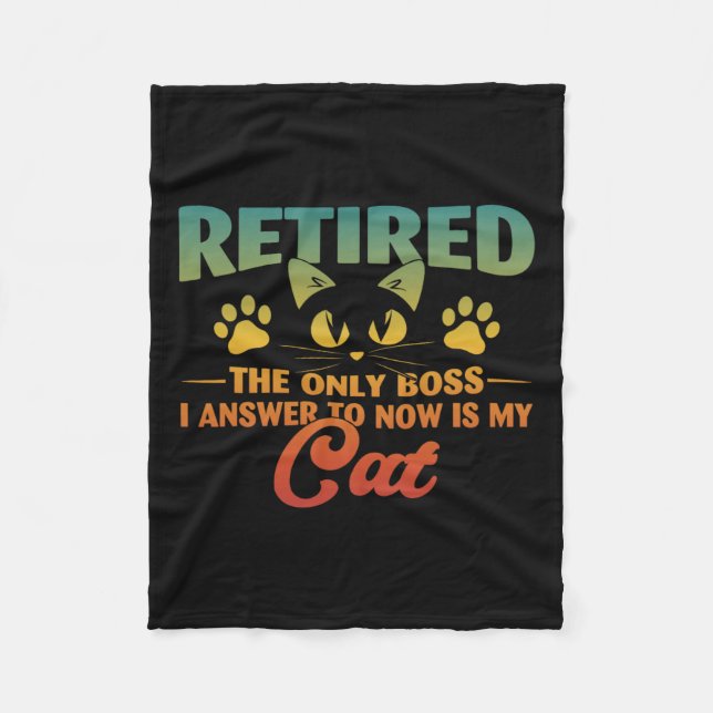 Cobertor De Velo Aposentado Cat Funny Retirement 2024 Desoration Me (Frente)
