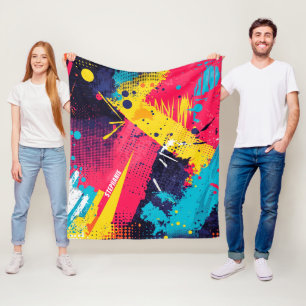 Cobertor De Velo Apresentação de cor abstrato no estilo de quadrinh