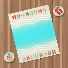 Cobertor De Velo Aqua Beach Onda Sandálias de Verão