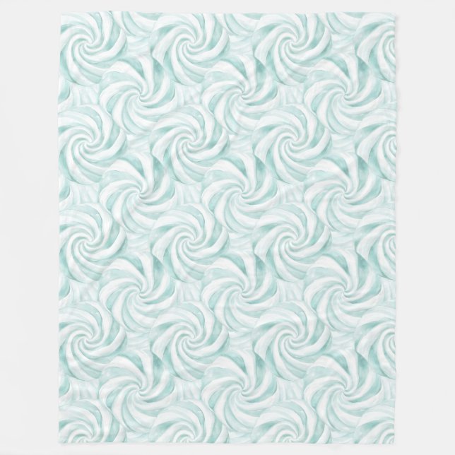 Cobertor De Velo Aqua Mint White Swirls Natal (Frente)
