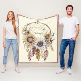 Cobertor De Velo Aquarela Boho Dreamcatcher Nome Personalizado