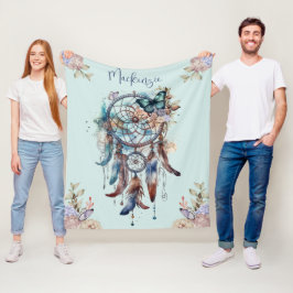Cobertor De Velo Aquarela Boho Dreamcatcher Nome Personalizado