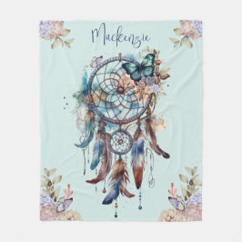 Cobertor De Velo Aquarela Boho Dreamcatcher Nome Personalizado