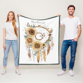 Cobertor De Velo Aquarela Boho Dreamcatcher Nome Personalizado