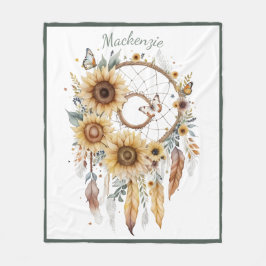 Cobertor De Velo Aquarela Boho Dreamcatcher Nome Personalizado