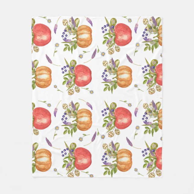 Cobertor De Velo Aquarela De Outono, Composição Invisível. (Frente)