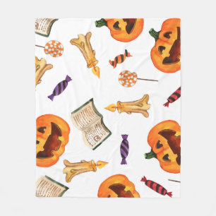 Cobertor De Velo Aquarela do Halloween: Padrão sazonal