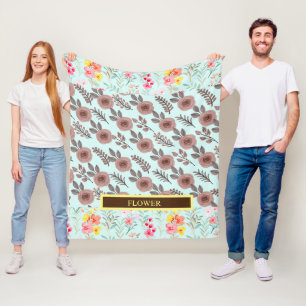 Cobertor De Velo Aquarela Elegante Personalizar Flor