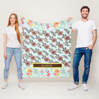 Cobertor De Velo Aquarela Elegante Personalizar Flor
