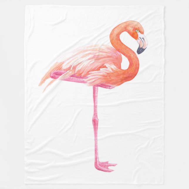 Cobertor De Velo Aquarela Flamingo (Frente)