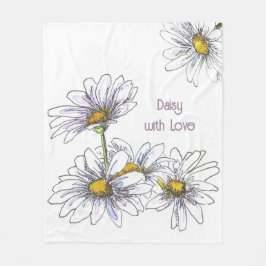 Cobertor De Velo Aquarela Floral Daisy with Love