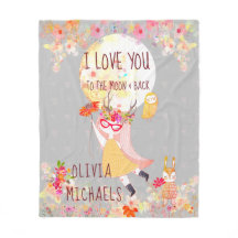 Aquarela Floral "Eu Te Amo Até a Lua e de Volta"