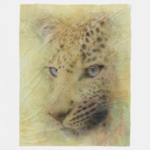 Cobertor De Velo Aquarela-leopardo-africana