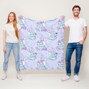 Cobertor De Velo Aquarela Urso Polar Fofo e Pinguim Natal