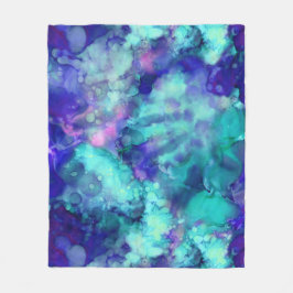 Cobertor De Velo aquarelas de fantasia azul: