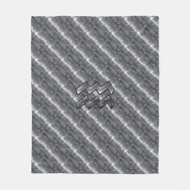 Cobertor De Velo Aquarius - Sinal Zodiodítico - Aço Prateado Distan (Frente)