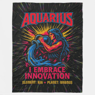 Cobertor De Velo Aquarius Zodiac Rock Banda Inspirada por Astrologi