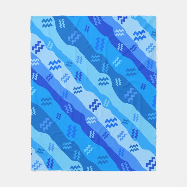 Cobertor De Velo Aquarius Zodiac Stripes (Frente)
