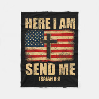Cobertor De Velo Aqui Estou Envie-me Isaías 6_8 Bandeira Americana 