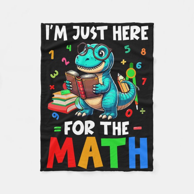 Cobertor De Velo Aqui Para a Matemática Cute T-rex Contando Número  (Frente)