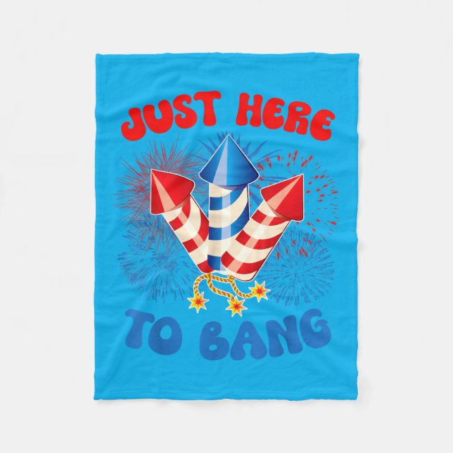 Cobertor De Velo Aqui Para Bater Engraçado 4 de Julho Bandeira Amer (Frente)