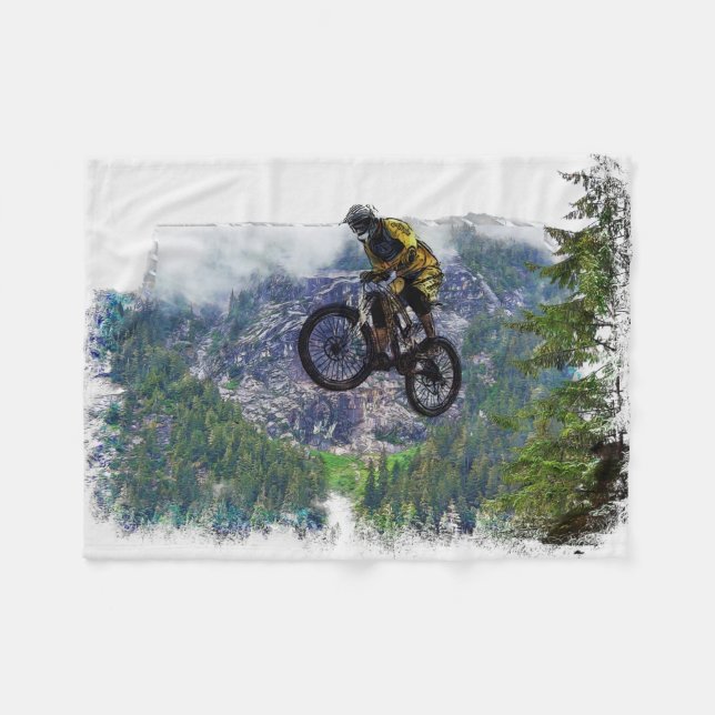 Cobertor De Velo Ar de Montanha - BMX Rider Fleece Blanket (Frente (Horizontal))