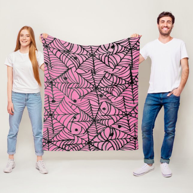 Cobertor De Velo Aranha-das-bruxas-do-halloween a rosa (In Situ)