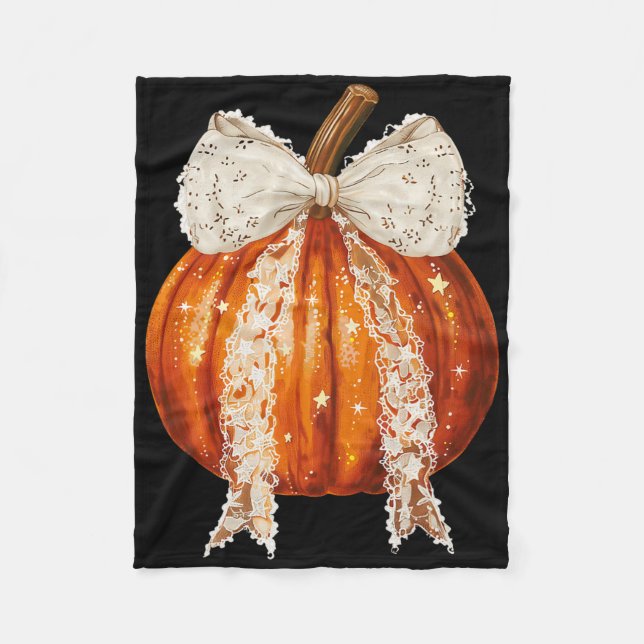 Cobertor De Velo Arco Coquette Pumpkin Season Autumn Fall Y Thall (Frente)
