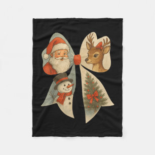 Cobertor De Velo Arco de Coquetes de Natal Preppy Reindeer Snowman