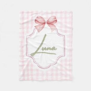 Cobertor De Velo Arco e Gingham personalizados da menina Luna